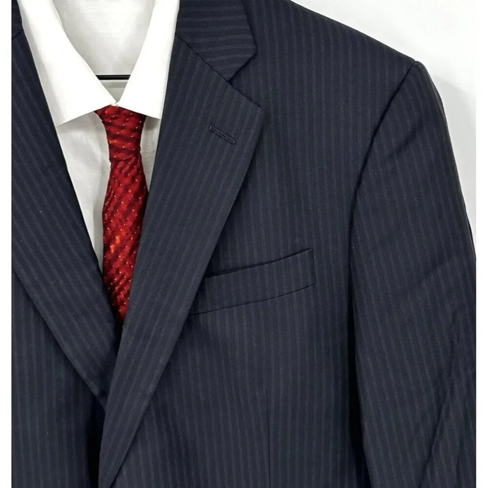 BROOKS BROTHERS 1818 MADISON saxxon jacket blazer sport coat stripe 42L black